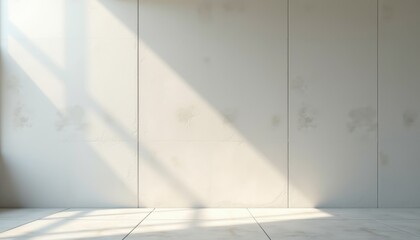 Fototapete - Minimalist white platform with soft lighting  