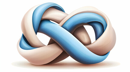 Poster - Abstract Intertwined Blue and White Infinity Symbol 3D Render