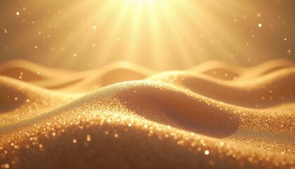 Poster - Golden sand dunes illuminated by sunlight  