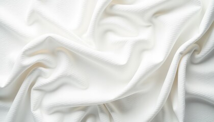 Poster - White Silk Fabric Appearing Soft and Smooth Against a Light Background  