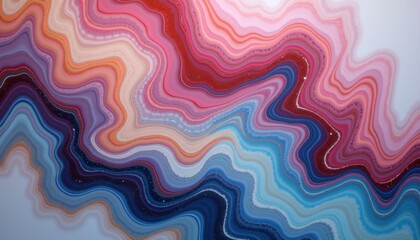 Poster - Abstract colorful wave patterns in vibrant hues  