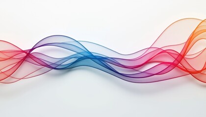 Poster - Colorful abstract wave patterns on a light background  