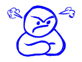 Wall Mural - angry icon crayon chalk drawing vector