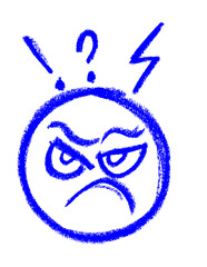 Wall Mural - angry icon crayon chalk drawing vector