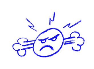 Wall Mural - angry icon crayon chalk drawing vector