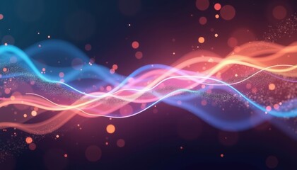 Poster - Colorful abstract waves with bokeh effect in vibrant tones  