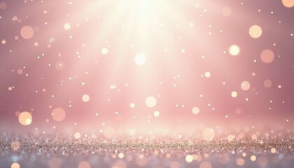 Poster - Sparkling bokeh lights shining against a soft pink background  