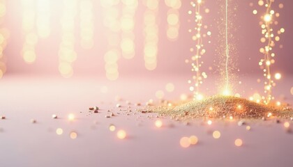Poster - Sparkling golden dust creating a magical effect on pink background  