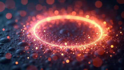 Poster - Abstract glowing circle with sparkles on dark background  