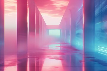 Abstract background architecture building corridor.