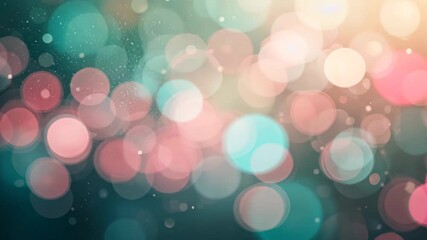Wall Mural - teal pink and peach bokeh lights background perfect for celebrations and festive designs