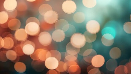 Wall Mural - warm orange and teal bokeh background