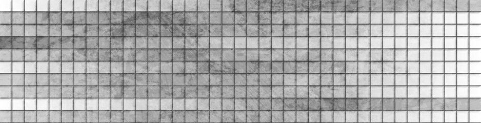 Aufkleber - Grey white minimal mosaic squares abstract geometric grunge background. Vector technology banner design