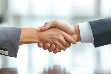 Aufkleber - A firm handshake symbolizes trust, agreement, and successful partnership between business professionals.