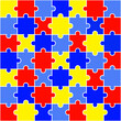 © Socrates_Soares - Padrão Colorido de Peças de Quebra-Cabeça – Fundo para Conscientização do Autismo, Colorful Puzzle Pattern – Autism Support Background