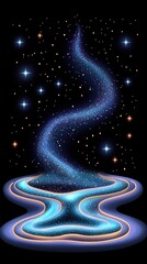 Poster - Beautiful abstract composition featuring a blue and white swirl creating a dynamic visual effect