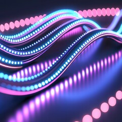 Fototapete - Vibrant neon wave flowing across a dark background creating a futuristic and energetic atmosphere