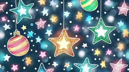 Poster - Enchanting pattern of stars and planets set against a deep cosmic background of space and wonder