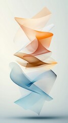 Poster - Abstract swirling translucent shapes in warm and cool colors