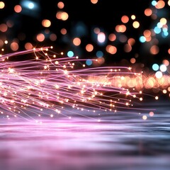 Poster - Bunch of sparkling particles floating in the air creating a magical atmosphere full of wonder and joy