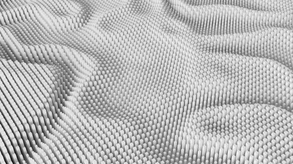 Poster - 3d rendering abstract moving shape animation background in white color. 3d render animation background