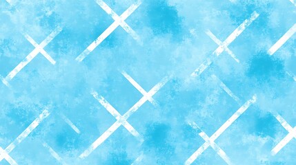 Aufkleber - Abstract Watercolor Azure Sky Pattern with Intersecting White Lines Texture