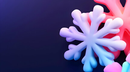 Poster - Colorful Painted Snowflakes on Purple Gradient Background