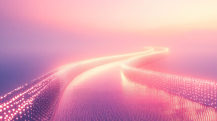 Poster - A mesmerizing abstract representation of a pink-lit path, symbolizing a journey through an ethereal world.