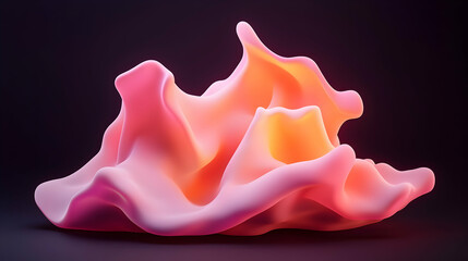 Poster - Pink and Orange Dynamic Digital Energy Burst in Virtual Space