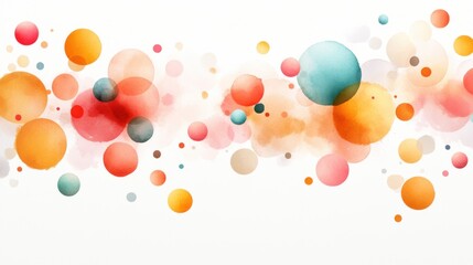 Aufkleber - Vibrant Watercolor Circles with Soft Pastel Hues on a Light Background