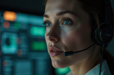 the worker with headphones