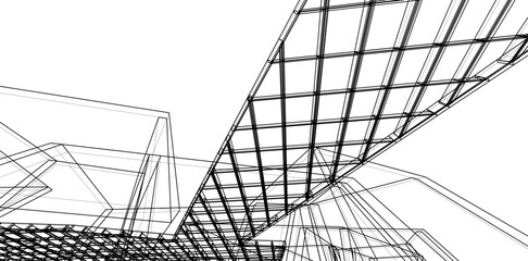 Wall Mural - abstract architectural design vector illustration