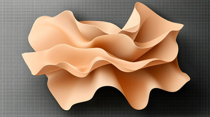 Poster - Crumpled Peach Paper Texture on Gray Geometric Background