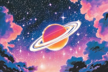 Wall Mural - galaxy illustration background space.
