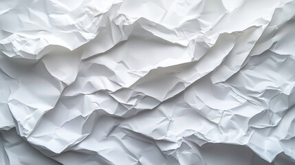 Poster - Abstract White Crumpled Paper Texture Background Design Elegant Modern Minimalist Style High Resolution Image Perfect for Wallpaper Print Packaging   