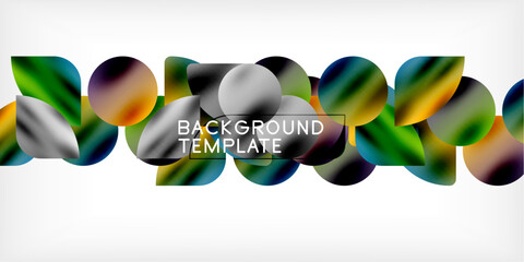 Poster - Color geometric shapes background shadow circles