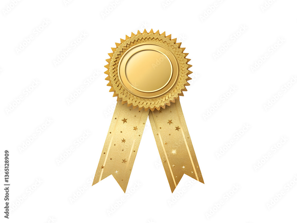 Gold Award Ribbon with Stars Isolated on transparent background. Stock ...