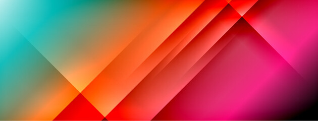 Aufkleber - Dynamic shadow lines with gradient colors geometric background