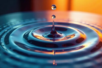 Wall Mural - rippling water surface, concentric circles from dropped object, still water, photography, calm