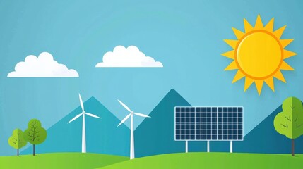 Wall Mural - green technology: harnessing energy from the sun to power our future