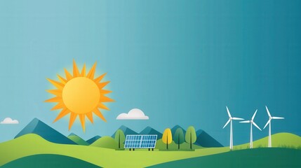 Wall Mural - green technology: harnessing energy from the sun to power our future