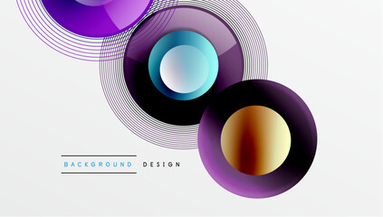 Aufkleber - Abstract composition of overlapping circles with smooth gradients and transparency effects. Clean and modern design emphasizing depth, symmetry, and a minimal aesthetic