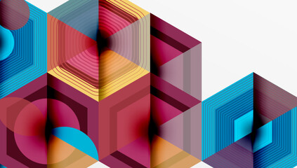 Poster - Hexagons design geometric abstract background