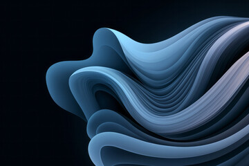 Poster - A sleek vector graphic featuring abstract swirling lines on a dark background, perfectly balancing