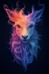 Poster - A beautiful, colorful digital art illustration of an animal, featuring vibrant hues and vector