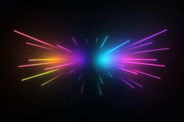 Poster - A cutting-edge digital design featuring colorful vertical light streaks on a deep dark background,