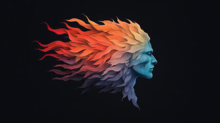 Poster - A striking illustration of the head and neck profile viewed from right to left, showcasing an