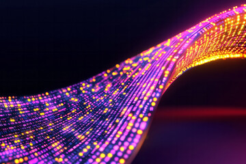 Poster - A modern AI-generated digital backdrop featuring vibrant vertical light streaks and data flows on a