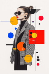 Poster - Beautiful, colorful collage concept of dynamic fashion elements and style, contemporary colors and