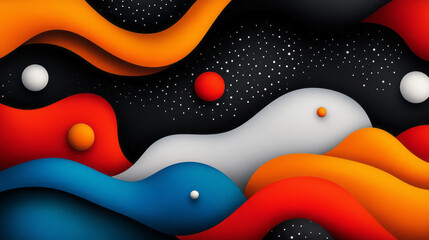 Poster - Beautiful, colorful collage concept of organic shapes and intricate patterns, contemporary colors